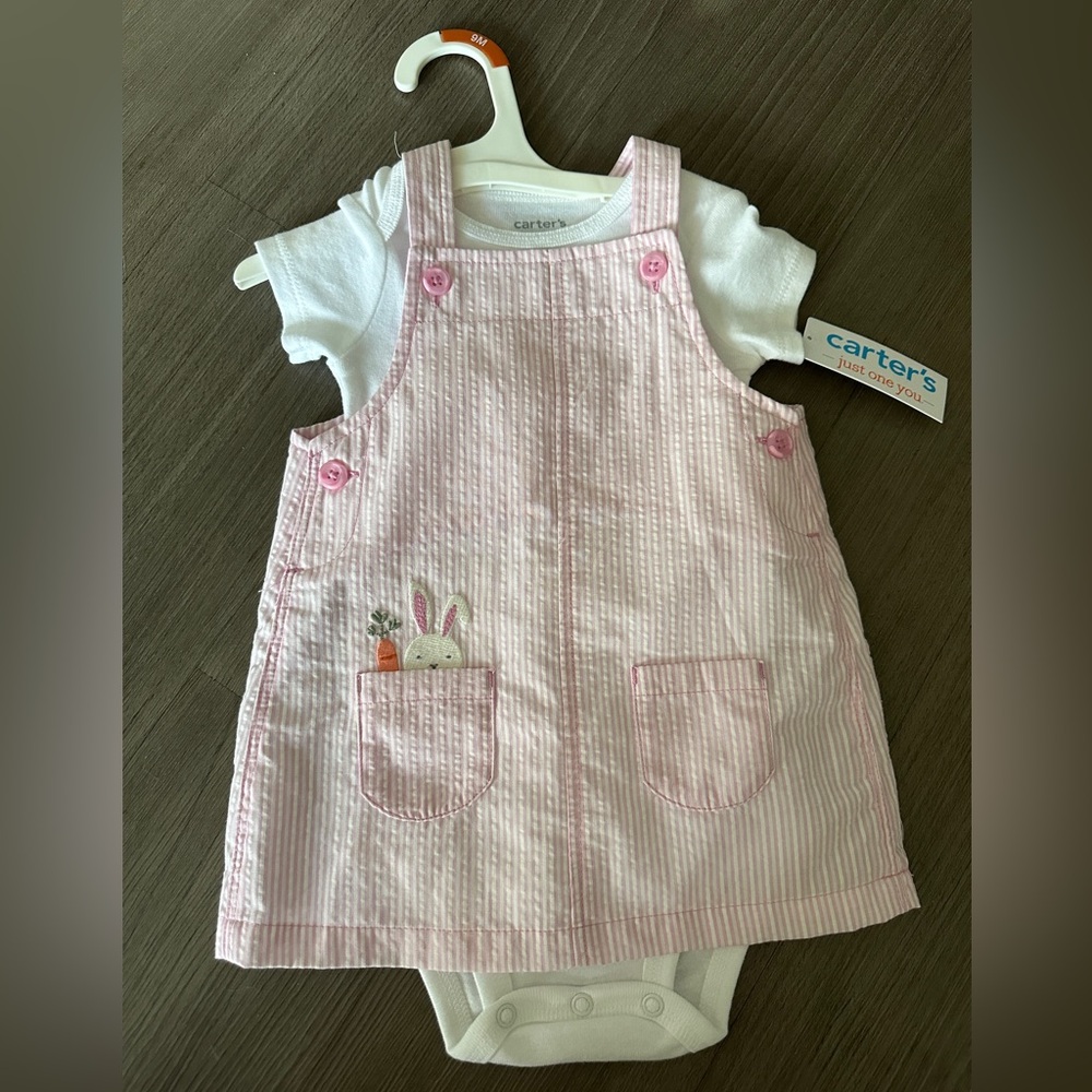 Carter's Pink and White Striped Onesie and Dress